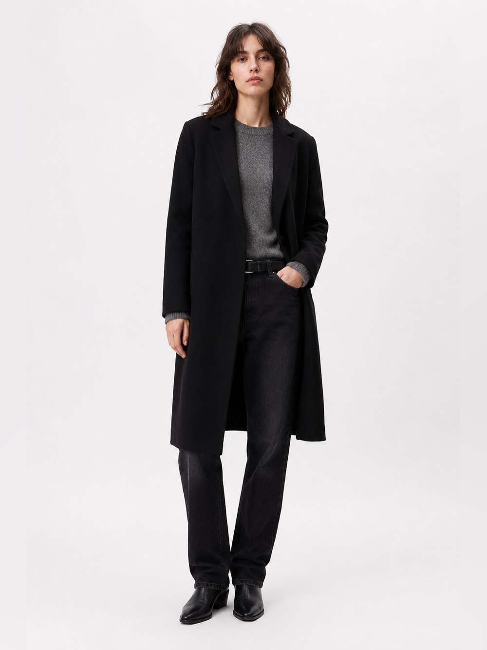 Zara Black Long Open Front Knit Coatigan Sweater Coat Size Medium